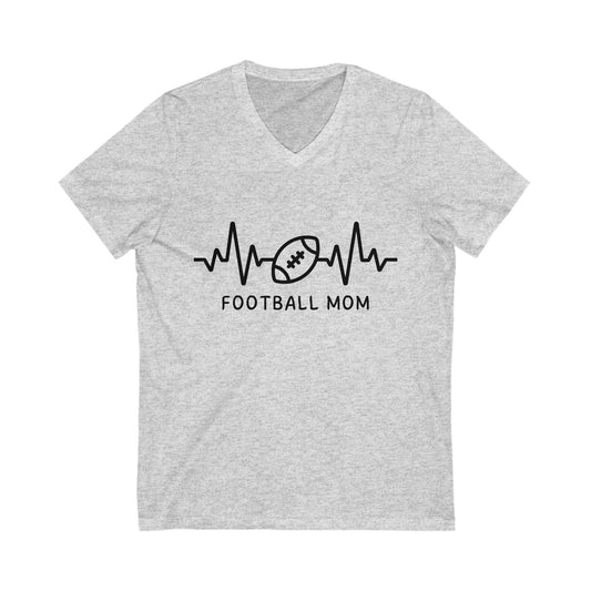 Football Mom V-Neck Tee - Unisex Short Sleeve Jersey Shirt