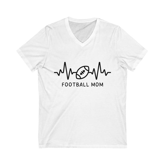 Football Mom V-Neck Tee - Unisex Short Sleeve Jersey Shirt