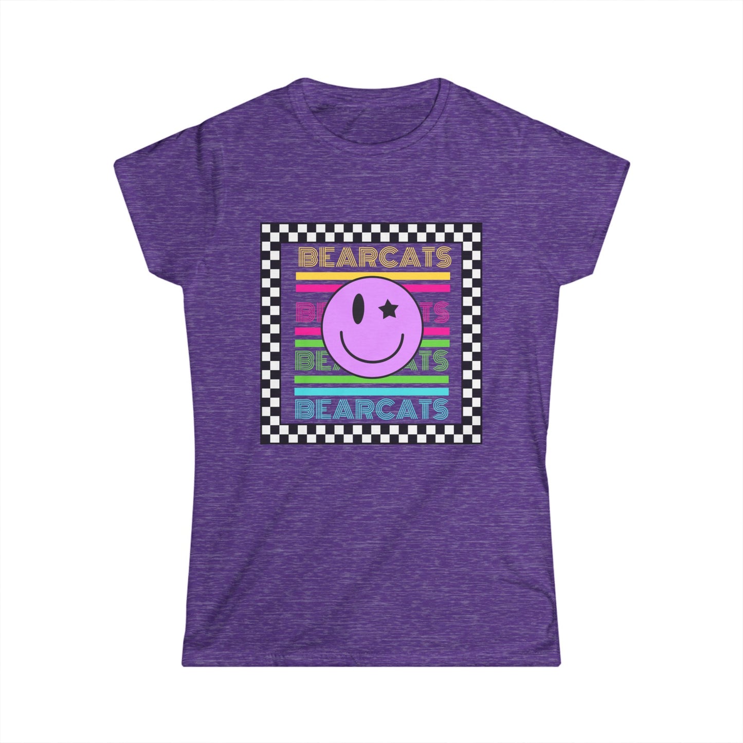 Retro Smiley Bearcats Women's Softstyle Tee - Fun & Comfy Graphic T-Shirt